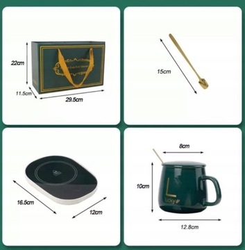 НАБОР ПОДОГРЕВАТЕЛЯ ДЛЯ КОФЕ, ЧАЯ, КРУЖКА, ЛОЖКА, ПОДАРОК