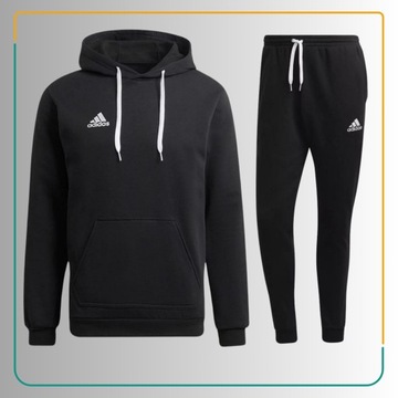 Adidas Dres Męski Komplet Bawełniany Bluza + Spodnie Czarny Rozmiar M