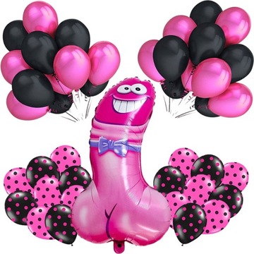 BALONY ZESTAW BALONÓW NA WIECZÓR PANIEŃSKI PENIS RÓŻOWY 33SZT