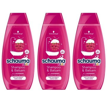 SZAMPON ODŻYWKA DLA DZIECI MALINA 3X400ML SCHAUMA