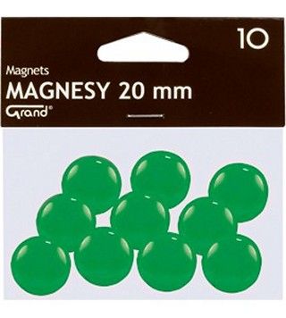 Magnesy do tablic 20mm okrągłe zielone - 10 szt.
