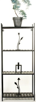 regał,stojący,wiszący,kwietnik metalowy,4 półki,czarny,100cm,stojak