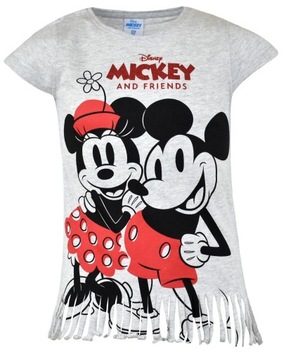 t-shirt bluzka koszulka frędzle MYSZKA MINNIE 134