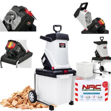 SAMOZASYSAJĄCY NAC ROZDRABNIACZ ELEKTR. 2500W SHE250B-BOX-G GAŁĘZI RĘBAK