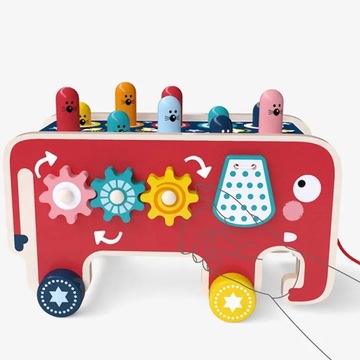 ДЕРЕВЯННЫЙ ОБРАЗОВАТЕЛЬНЫЙ КУБИК-СОРТЕР СЛОН МОНТЕССОРИ ПУАНСОН