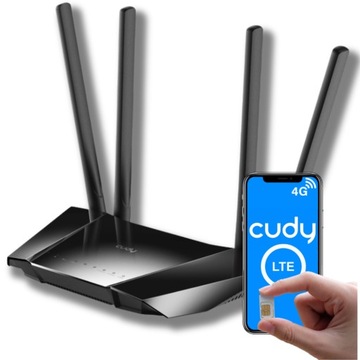 ROUTER LTE NA KARTĘ SIM 4G MODEM CUDY LT400 UNIWERSALNY MOCNY RUTER