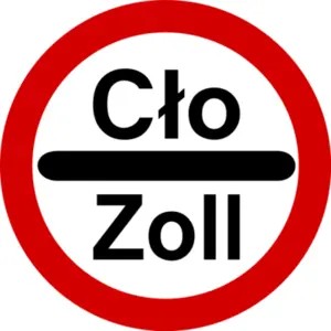 Znak B-32: Stój - kontrola celna - Naklejka Folia