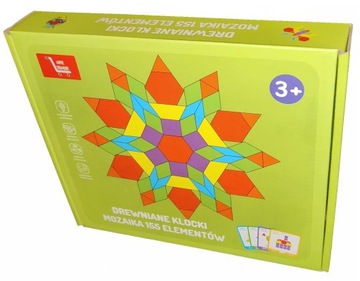 ПАЗЛ ДЕРЕВЯННЫЕ БЛОКИ МОНТЕССОРИ 155 деталей мозаика