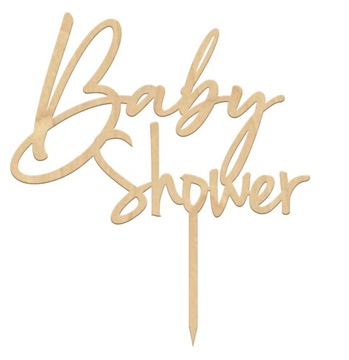 Baby Shower Topper Toper na tort drewniany ozdoba