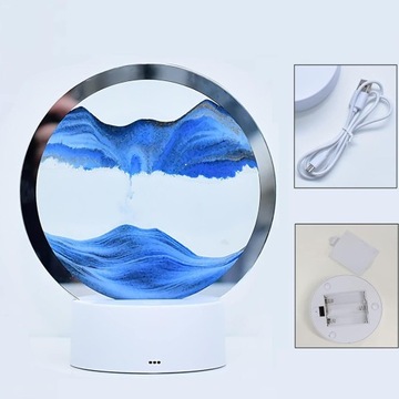 СВЕТОДИОДНЫЙ НОЧНИК ПЕСОЧНАЯ ЖИВОПИСЬ 3D ИСКУССТВО ТЕКУЩИЕ ПЕСОЧНЫЕ ЧАСЫ СВЕТ