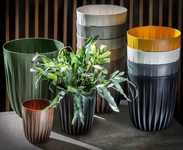 ГОРШОК С КРЫШКОЙ ECO + ЧЕРНАЯ ВСТАВКА 25x30СМ