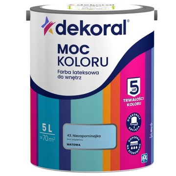Dekoral MOC KOLORU Farba lateksowa do wnętrz niezapominajka 5l