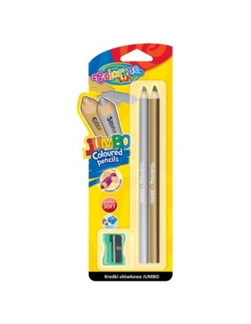Kredki okrągłe Colorino JUMBO 2 szt. - srebrna i