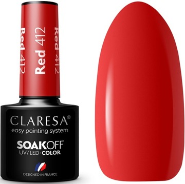 Claresa Lakier Hybrydowy Red 412 5ml