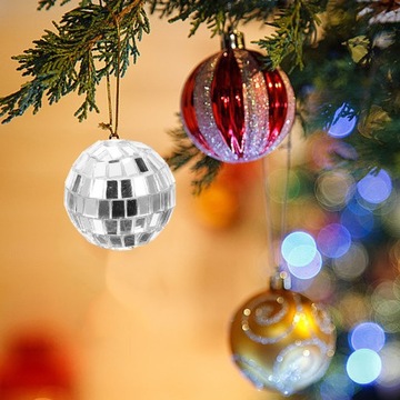 Маленький диско-шар с рождественским украшением, серебряное зеркало