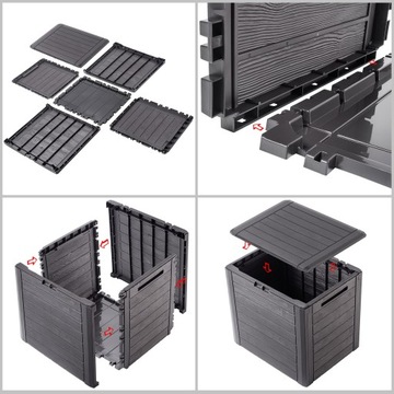 SKRZYNIA OGRODOWA TARAS BALKONOWA 140L BRĄZ