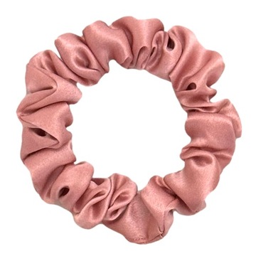 Jedwabna gumka do włosów JEDWAB 100% scrunchie brudny róż MINI