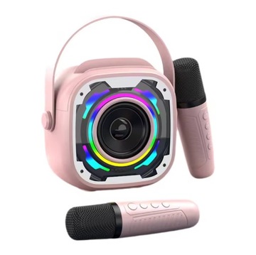 Караоке-микрофон Беспроводной Bluetooth-динамик для детей 2 светодиодных микрофона