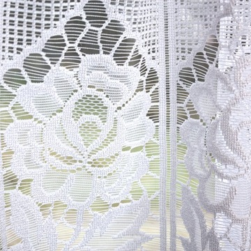 Zazdrostka Biała Żakardowa Firanka Do Kuchni wysokość 30 cm