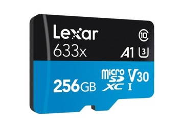 Высокопроизводительная карта памяти microSDXC Lexar 256 ГБ 633x UHS-I