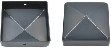 daszek stalowy kapa słupek 80x80 mm CZARNY RAL9005