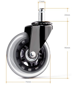 5шт резиновые колеса для стульев с шарикоподшипниками