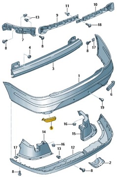 ОТРАЖАТЕЛЬ БАМПЕРА ЗАДНЕЕ ЛЕВОЕ СИДЕНЬЕ CORDOBA II IBIZA III LEON II ORIGINAL