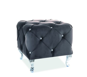 PUF HESTIA K VELVET SZARY BLUVEL 14/ SREBRNY
