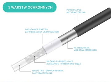 Некрутой душевой шланг для душа, черный, 150 см