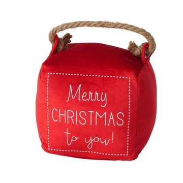 STOPER DO DRZWI OBCIĄŻNIK PLUSZOWY CZERWONY ŚWIĄTECZNY MOTYW 1 KG