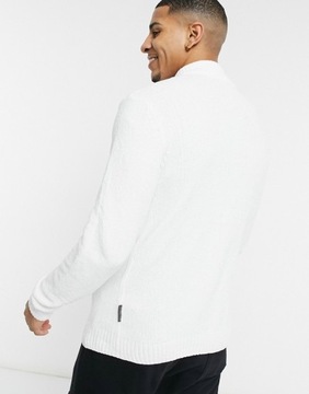 French Connection biały sweter męski defekt XL