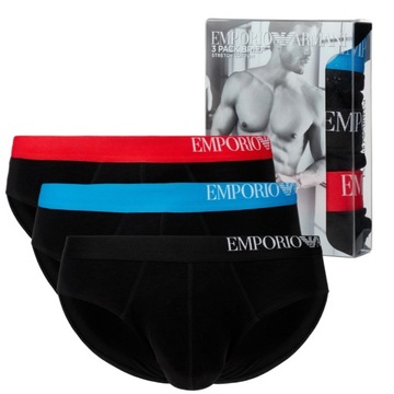 Slipy męskie EMPORIO ARMANI zestaw 3 szt czarnych L