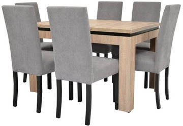 Komplet do salonu STÓŁ 80x120 rozkładany do 160cm i 6 krzeseł FOTELOWYCH