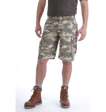 Шорты Carhartt Rugged Short Cargo с камуфляжным принтом цвета хаки
