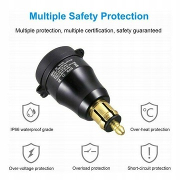 ЗАРЯДНОЕ УСТРОЙСТВО ДЛЯ МОТОЦИКЛА USB ИСТОЧНИК ПИТАНИЯ QC3.0 ТИП C