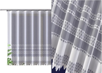 Firana wzór 773d7 żakard 400x120cm (z obszyciem)