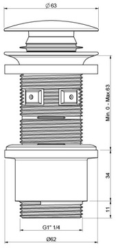 ОТЛИЧНАЯ пробка для умывальника-биде клик-клак БЕЛАЯ КЕРАМИКА ARIN.1485.01WH