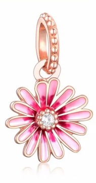 Charms Zawieszka Różowa Stokrotka Rose