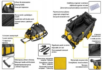 СУМКА ДЛЯ ИНСТРУМЕНТОВ TOPEX НА КОЛЕСАХ С ЧЕМОДАНОМ-ОРГАНИЗАТОРОМ 79R449