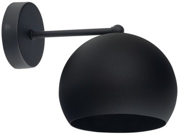Lampa Ścienna Kinkiet Metalowa Kula Czarna