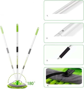 ШВАБРА ДЛЯ МОЙКИ АВТОМОБИЛЯ С ДЛИННОЙ РУЧКОЙ И МИКРОФИБРОВОЙ, ТЕЛЕСКОПИЧЕСКАЯ 54-110СМ