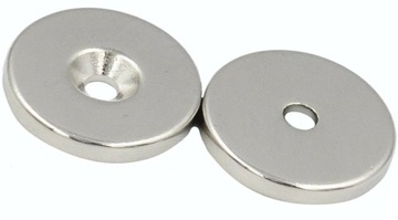 MAGNES NEODYMOWY Z OTWOREM POD WKRĘT 20x3 mm / okrągły / walcowy / mocny