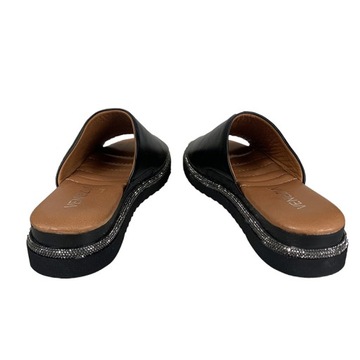 Venezia 0137271 черные кожаные шлепанцы R.39