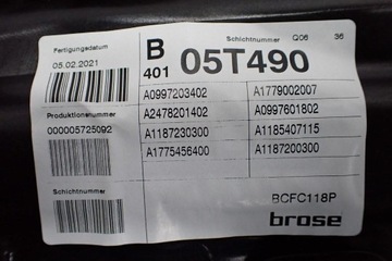 MECHANIZMUS ZVEDÁK MOTOREK SKEL PRAVÝ PŘEDNÍ MERCEDES CLA II W118 21R