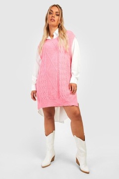LC97204 *BOOHOO DZIANINOWA KAMIZELKA OVERSIZE WARKOCZOWY SPLOT 44/46