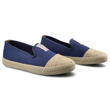 Granatowe Espadryle Cross Jeans Damskie Modne Buty