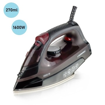 Żelazko parowe 1600W 270ml pojemnik na wodę pionowe regulacja temperatury