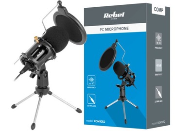 Mikrofon pojemnościowy ze statywem