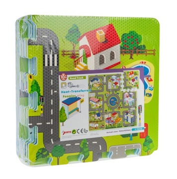 duża MIĘKKA PIANKOWA MATA puzzle MIASTO