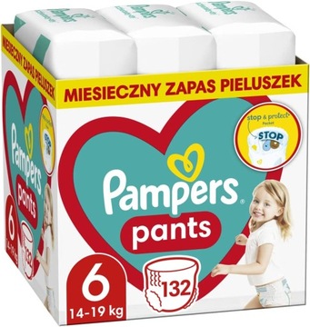 PAMPERS PANTS 6 PIELUCHOMAJTKI 132 SZT PIELUSZKI